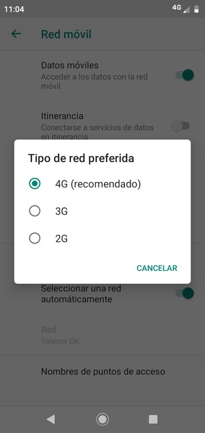 Seleccione la opción deseada