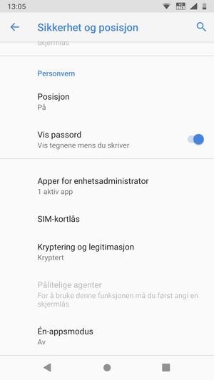 Velg SIM-kortlås