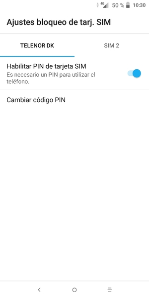 Seleccione Public y Cambiar código PIN