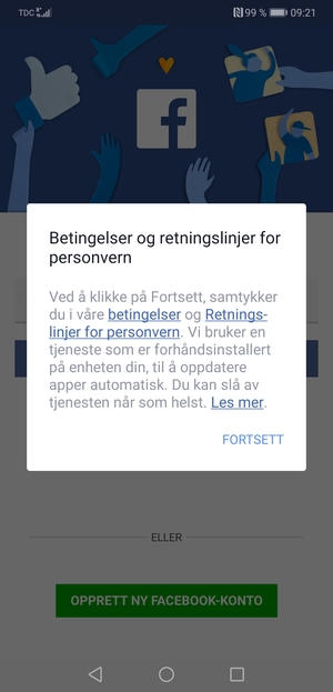 Velg FORTSETT