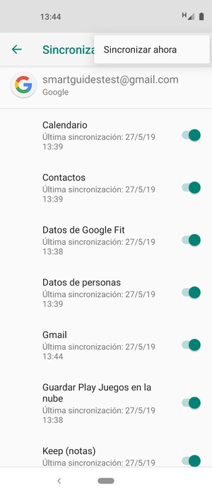 Seleccione Sincronizar ahora