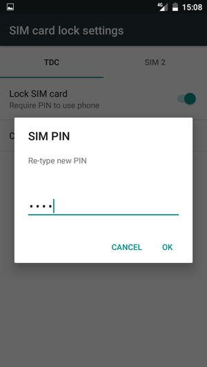 Confirm your new SIM PIN and select OK