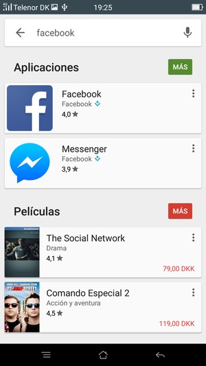 Seleccione la aplicación