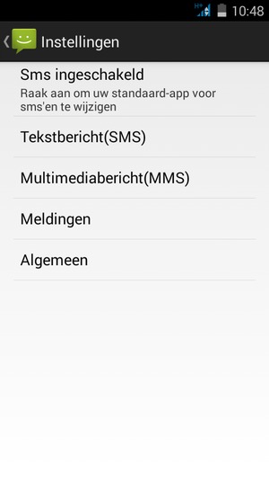 Selecteer Tekstbericht(SMS)