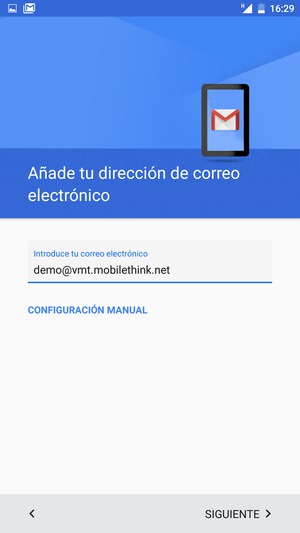 Introduzca su Dirección de correo electrónico y seleccione SIGUIENTE