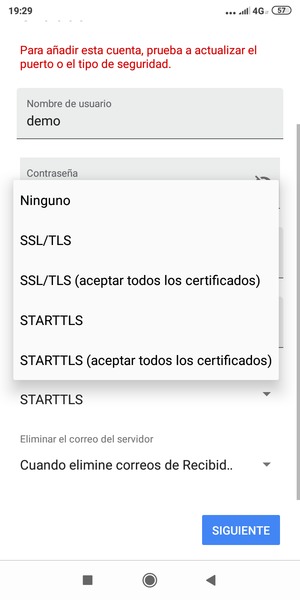 Seleccione Ninguno y luego seleccione SIGUIENTE
