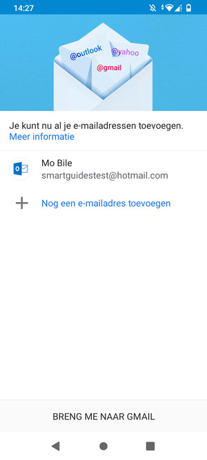 Selecteer BRENG ME NAAR GMAIL