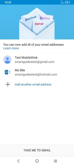 Select TAKE ME TO GMAIL