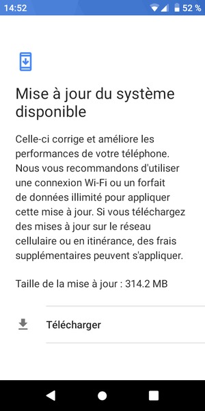 Si votre téléphone n'est pas à jour, suivez les instructions à l'écran.