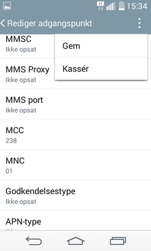 Vælg Menu-knappen og vælg Gem