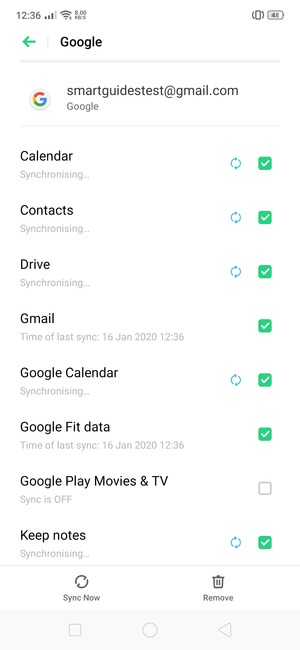 Your information will be synchronised