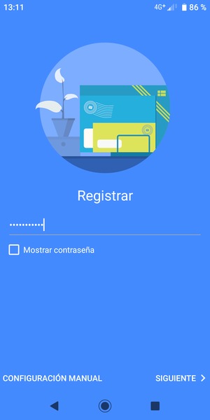 Introduzca su contraseña y seleccione SIGUIENTE