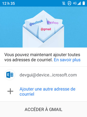 Sélectionnez ACCÉDER À GMAIL