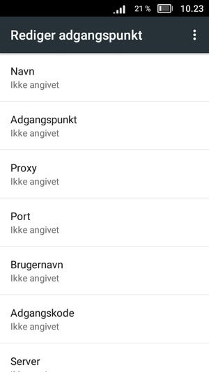 Indtast internet-oplysninger