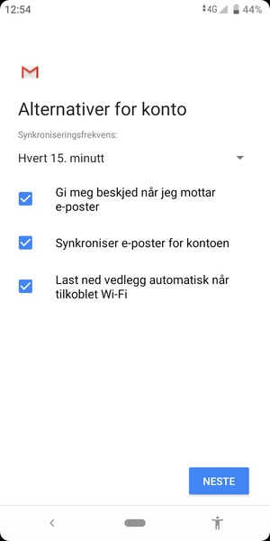 Velg NESTE