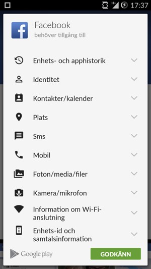 Välj GODKÄNN
