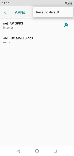 Select Reset to default