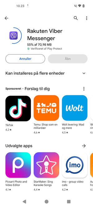 Afvent at installeringen er afsluttet
