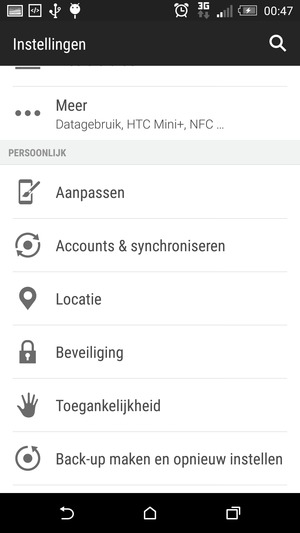 Selecteer Accounts & synchroniseren