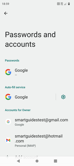 Select your Google account