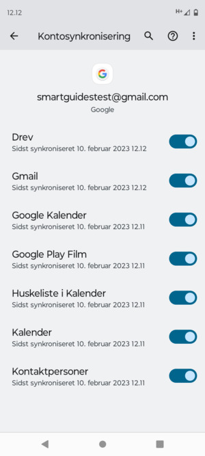 Kontroller at Kontaktpersoner er valgt