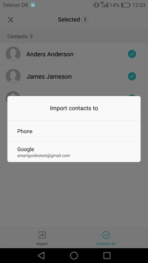 Select your Google account