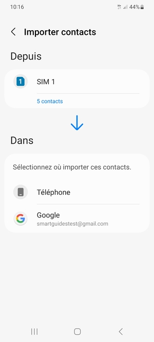 Sélectionnez  Google