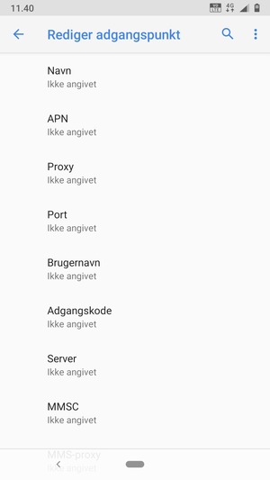 Indtast internet-oplysninger
