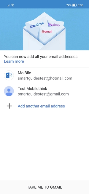 Select TAKE ME TO GMAIL