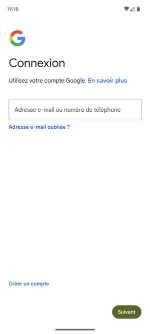 Saisissez votre adresse e-mail et sélectionnez Suivant