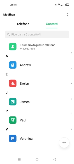 Seleziona il tasto Menu