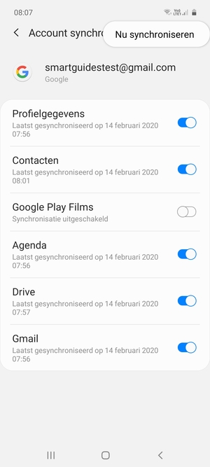 Selecteer Nu synchroniseren