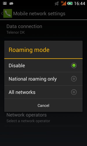Select your preferred option
