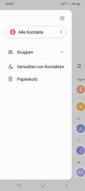 Wählen Sie Verwalten von Kontakten