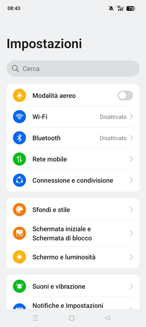 Seleziona Rete mobile