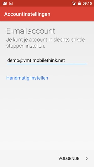 Voer uw e-mailadres in en selecteer VOLGENDE