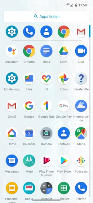 Wählen Sie Einstellung