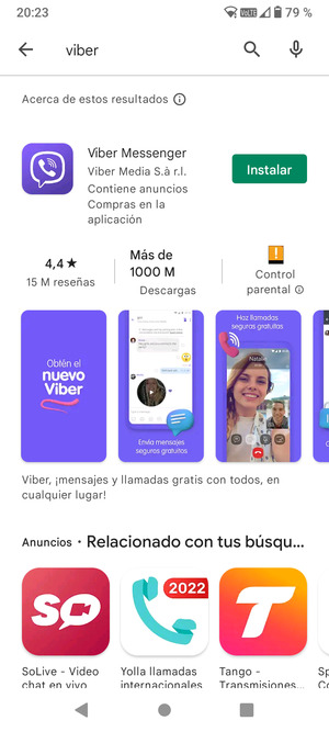 Seleccione la aplicación