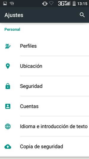 Desplácese y seleccione Cuentas