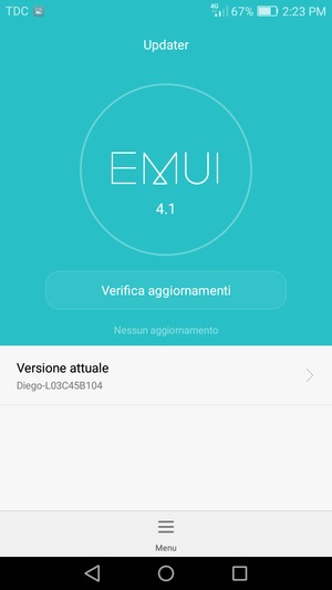 Se il tuo telefono è aggiornato, vedrai la seguente schermata