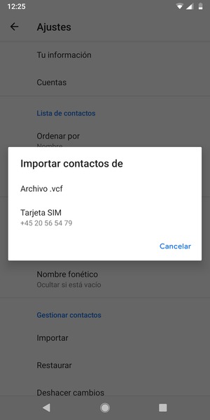 Seleccione Tarjeta SIM