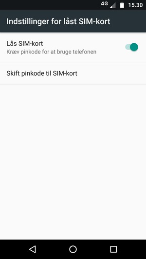 Vælg Skift pinkode til SIM-kort