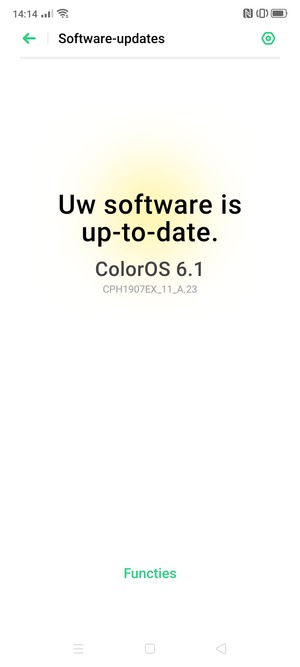 Als uw telefoon up-to-date is, zult u het volgende scherm zien