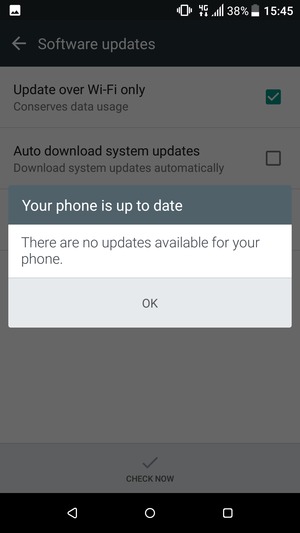 If your phone is up to date, select OK