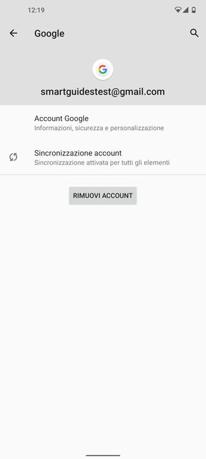 Seleziona Sincronizzazione account