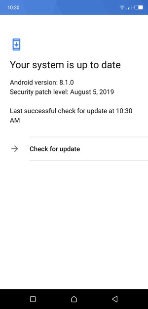 If your phone is up to date, you will see the following screen