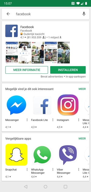 Selecteer de app