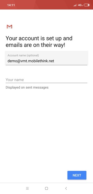 Give your account a name and enter your name. Select NEXT