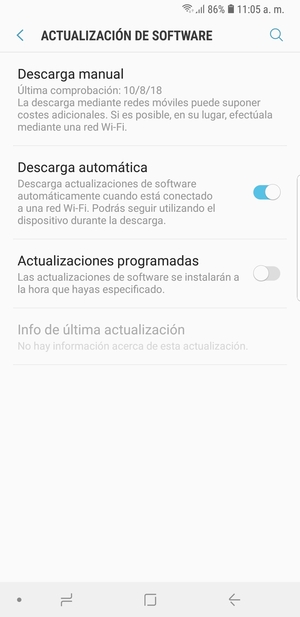 Seleccione Descarga manual