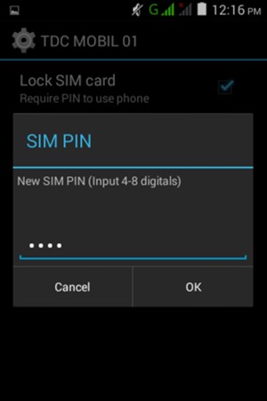 Enter your New SIM PIN and select OK